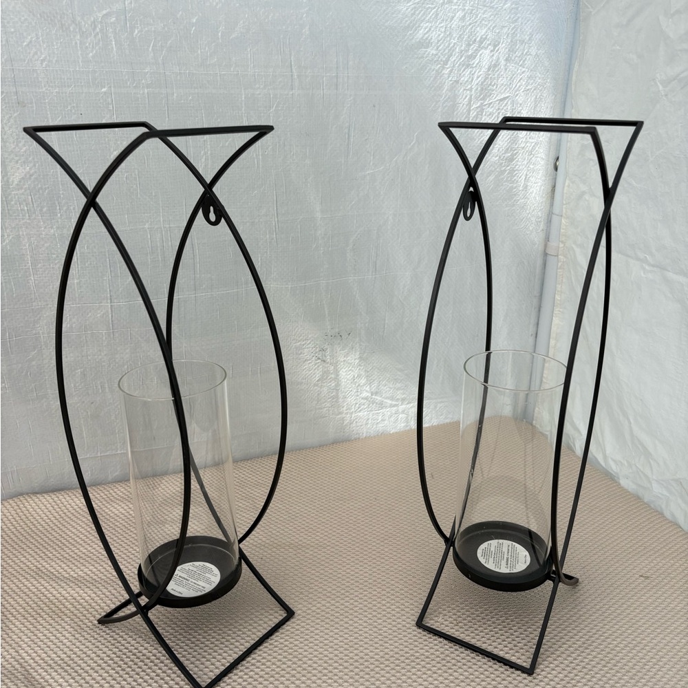 Kirklands Black Criss Cross Sconces Set - Picture 4 of 6